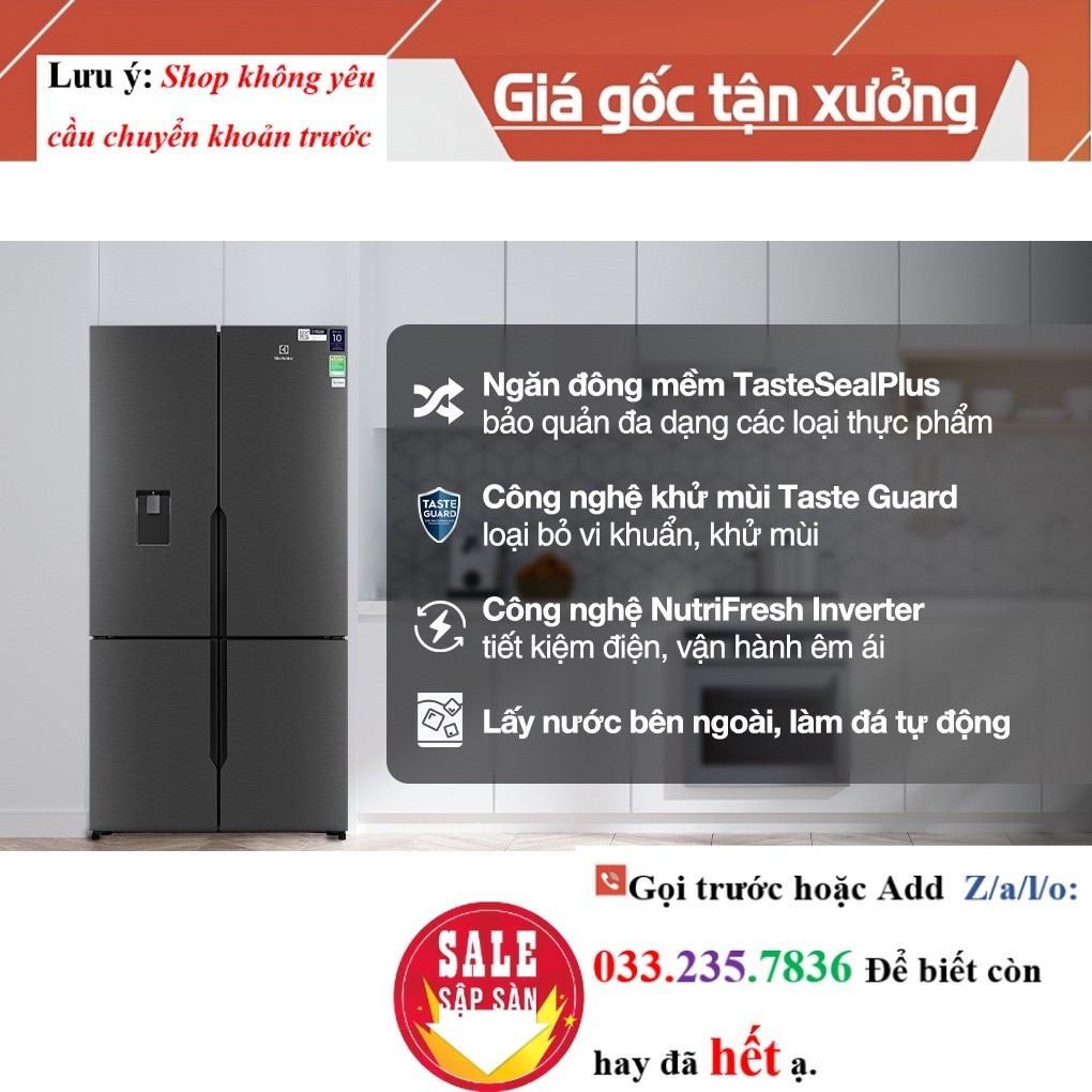 Tủ Lạnh Electrolux Inverter 562 lít Multi Door EQE5660A-B <New>