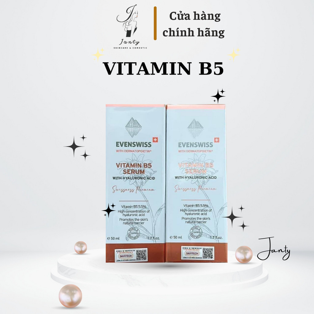 Serum B5 Evenswiss Vitamin B5 Serum phục hồi da nhạy cảm, cấp ẩm 50ml HÀNG CÔNG TY