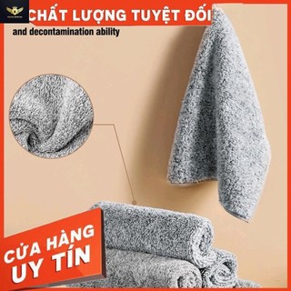 Combo 10 khăn lau đa năng sợi than màu ghi xám bingo