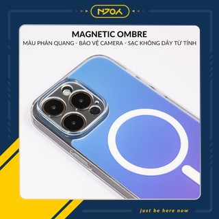 Ốp Phản Quang Đổi Màu Hỗ Trợ Sạc Không Dây Bảo Vệ Camera Cho Điện Thoại iPhone 12 13 14 15 Pro Max