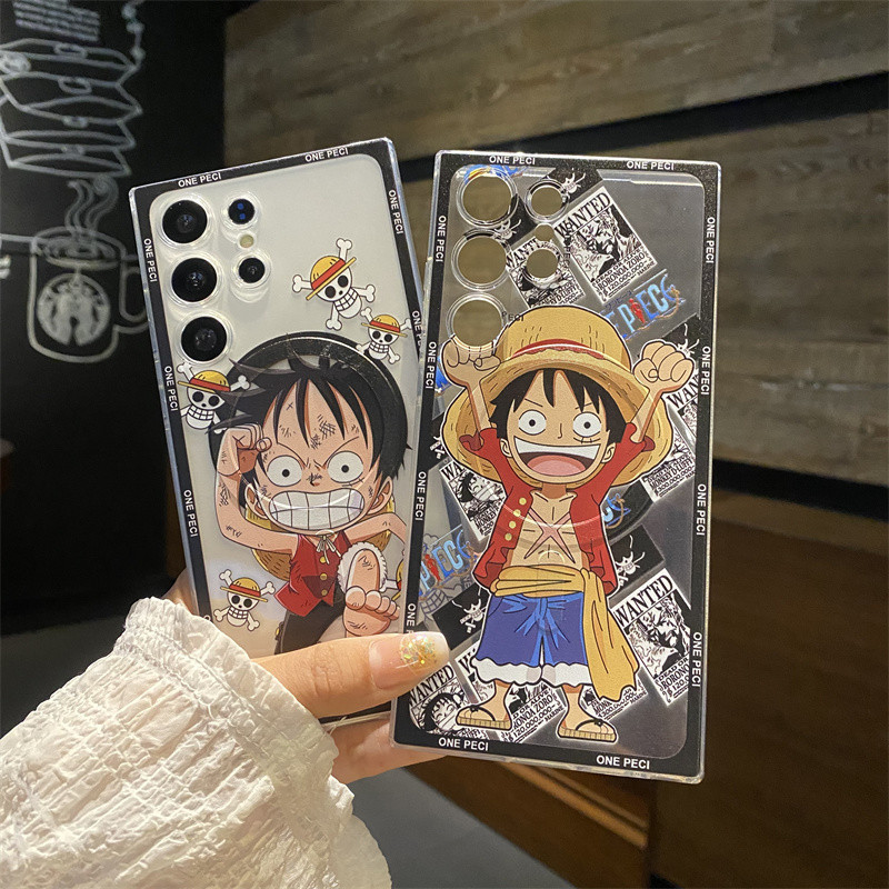 Dành Cho Samsung S23 Ultra S24 S20 S21 S22 Hoạt Hình Chạy Luffy Ốp lưng Samsung Note 20 Note 10 Plus Thu Hút Từ Silicon Ốp Lưng TPU