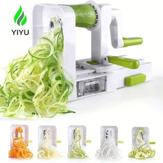 YIYU Xay Quay Tay, Hướng Dẫn Sử Dụng 4 Lưỡi Xoắn Ốc Rau Củ, Đế Hút Chuyên Nghiệp Đa Năng Có Thể Gập Lại Máy Làm Mì Zucchini Khoai Tây