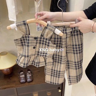 Bé gái thời trang phù hợp với mùa hè 2024 phong cách mới bé gái phong cách mùa hè trẻ em influencer quần áo trẻ em quần áo mùa hè quần áo