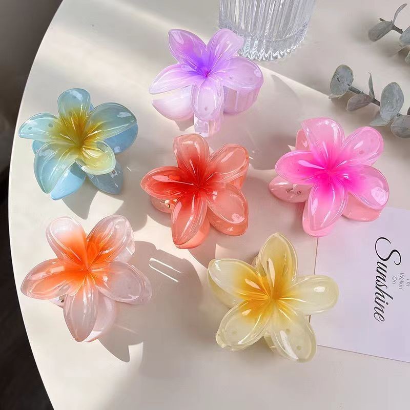 Jojo COCO 8cm Plumeria Kẹp Tóc Nữ Phong Cách Hàn Quốc Hoa Nhiều Màu Sắc Cố Định Đuôi Ngựa Kẹp Tóc