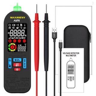 Maxrieny Đồng hồ vạn năng kỹ thuật số thông minh chống cháy tự động Máy dò điện áp không tiếp xúc Vôn kế thông minh Tần số điện trở Liên tục V-Alert Máy kiểm tra điện áp dây trực tiếp có thể mang theo