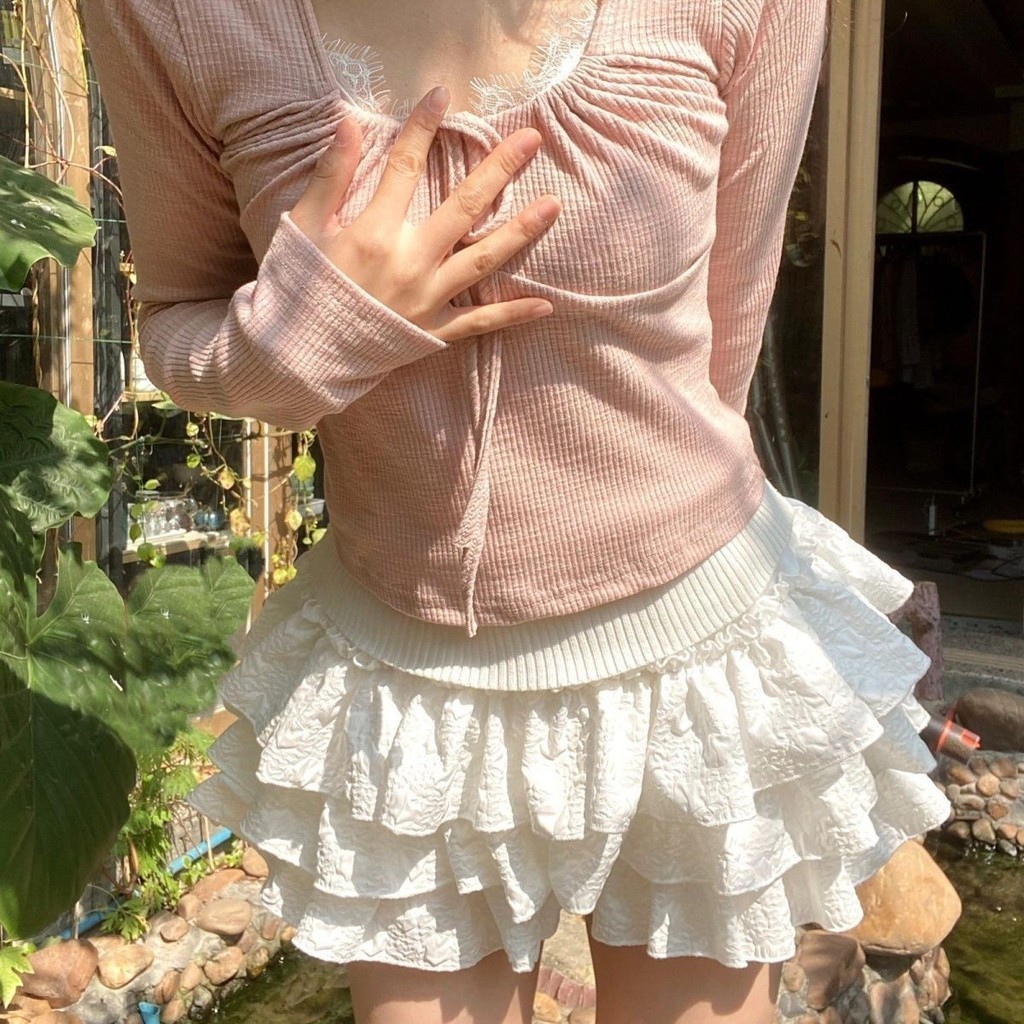 Thêm màu mới ❣️Váy Ren 3 Tầng Có Lót Quần Lưng Thun Chân váy ren tầng xếp ly dáng ngắn lưng cạp chun[váy dáng bí phồng ] | BigBuy360 - bigbuy360.vn