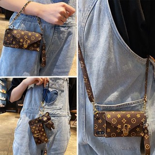 Ốp điện thoại chéo chéo ví nổi tiếng trên Internet phù hợp cho iPhone 7 / 8plus / x / xs / 11 / 12 / 13 / 14 / 15 / pro / max / promax / plus / ốp lưng có dây rút chống rơi