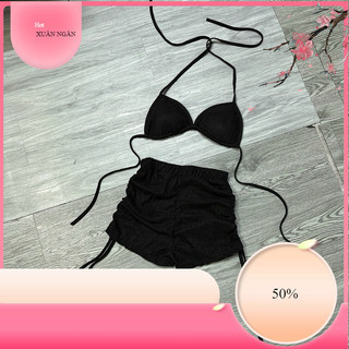 Sét đi bơi đi biển sexy,áo yếm+ quần dây rút 2 bên