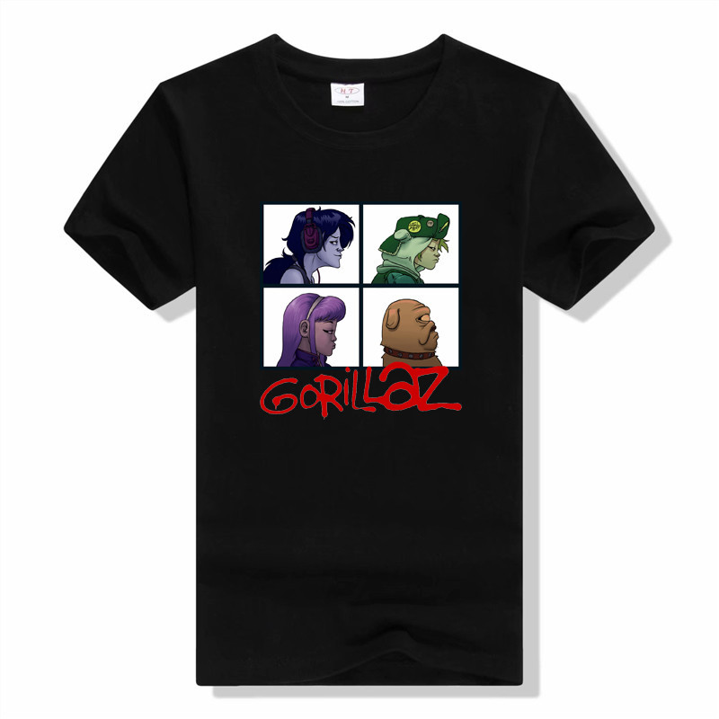 Gorillaz Rock Band Áo Thun Ngộ nghĩnh Unisex In Top Rock Band Trang Phục Thẩm Mỹ Bông Tai Kẹp Tee Mùa Hè Áo Thun Tay Ngắn