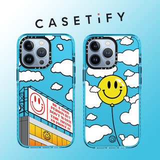 Casetify Cloud Balloon Smile Face TPU phone case cho iPhone 15 Pro Max 14 ProMax plus 13 12 12Pro 12PM 11 11PRO XR Vỏ bảo vệ điện thoại chống sốc Vỏ bảo vệ điện thoại di động
