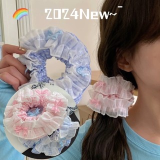 2024 Mùa Hè Hàn Quốc Phong Cách Mới Màu Hồng Ballet Scrunchy Tóc Cô Gái Tính Khí Ngọt Ngào Phù Hợp Với Phụ Kiện Tóc
