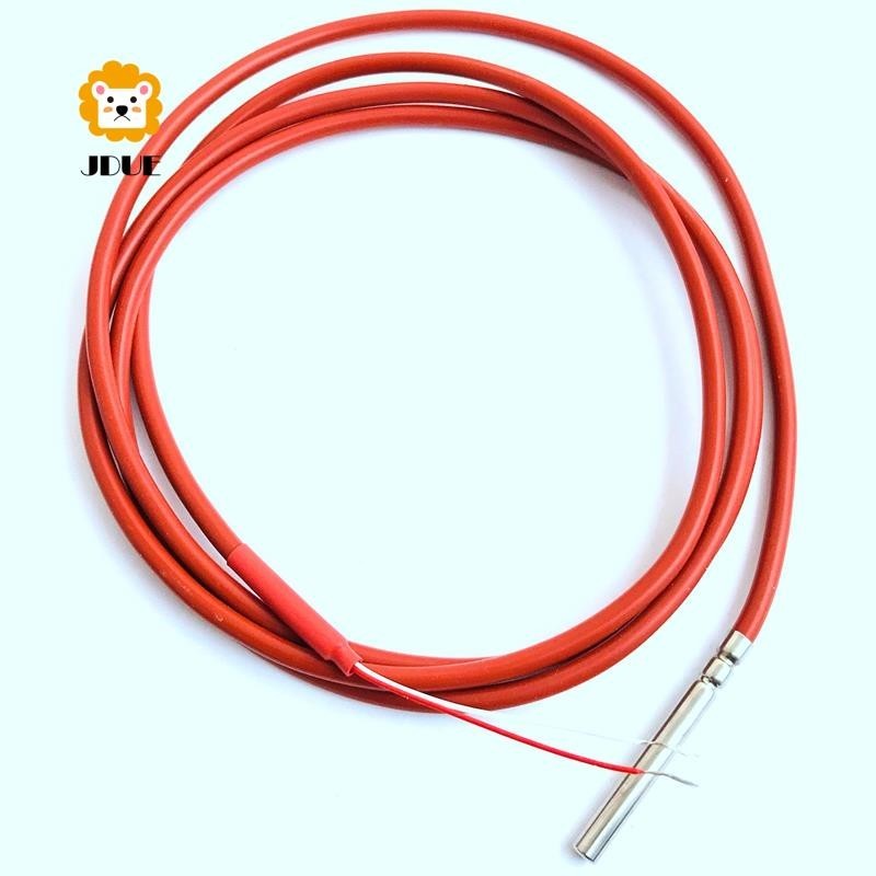 2 Dây PT1000 Cảm Biến Nhiệt Độ Nhiệt Điện Trở Gel Silicon Phủ 1.5 Mét Đầu Dò 45mm x 5mm -50-180 Độ RTDs