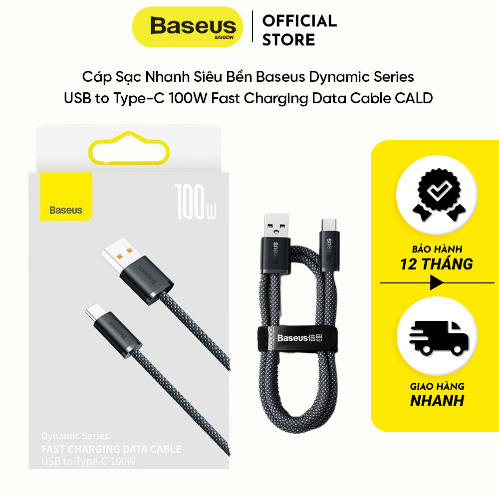 Cáp sạc Baseus dynamic series USB to type-C 100W siêu bền- hàng chính hãng