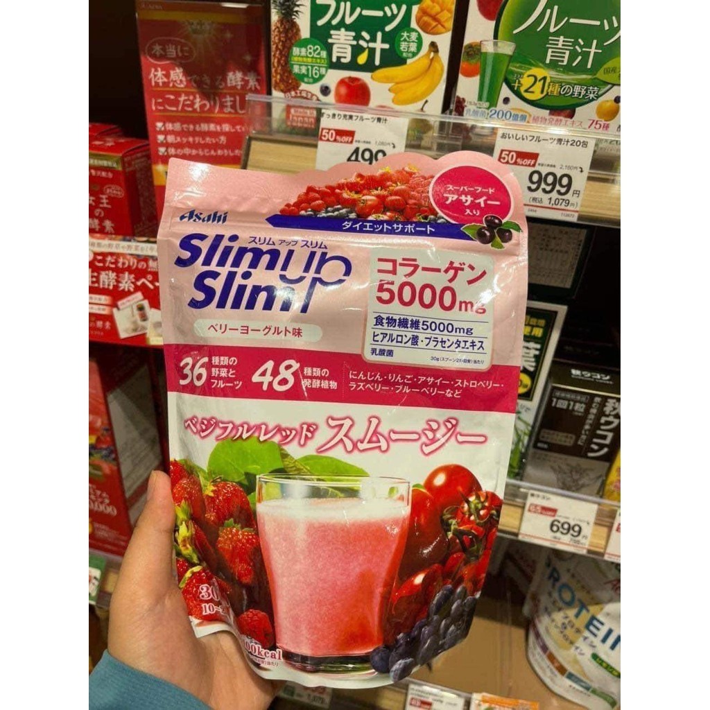 Bột collagen kiêm hỗ trợ giảm cân ASAHI Slim up Nhật vị sữa chua dâu canh sale giá thanh lý 44433.TL