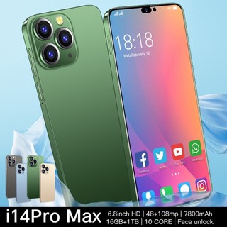 điện Thoại Di động 5G I14 Pro Max 6.8 Inch 16GB RAM+1TB ROM Android 13.0 HD Camera 48+108MP Pin 7800mAh 2 SIM Giá Rẻ