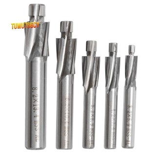 5 Chiếc HSS Counterbore End Mill M3-M8 Pilot Slotting Tool Phay Cutter Countersink End Mills