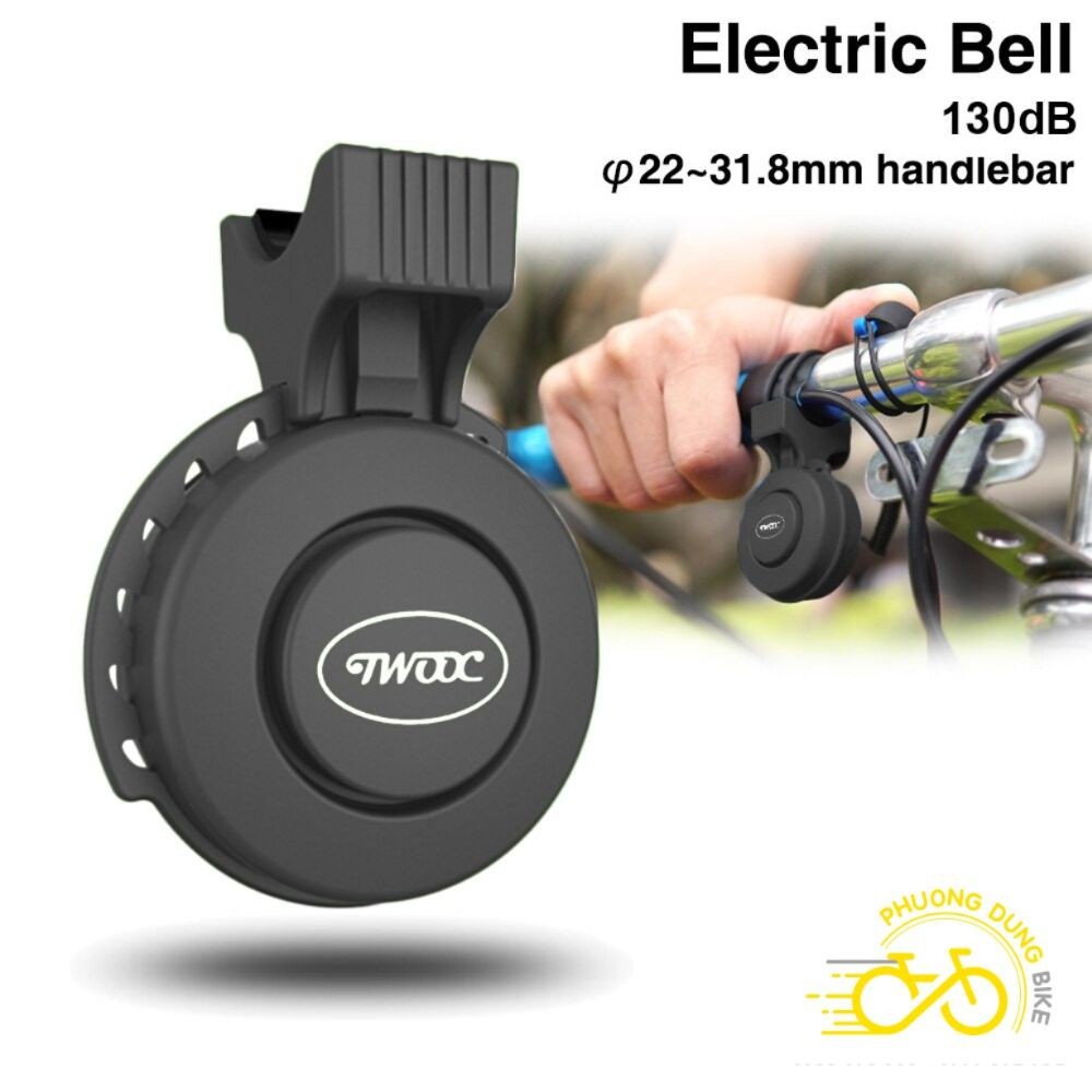 Còi kèn điện cao cấp xe đạp TWOOC T002P sạc usb - 1 âm hú
