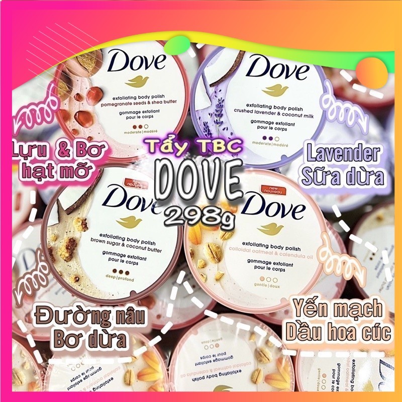 Tẩy da chết dove tẩy tế bào chết body dove bản đức và mỹ - MÈO BEAUTY