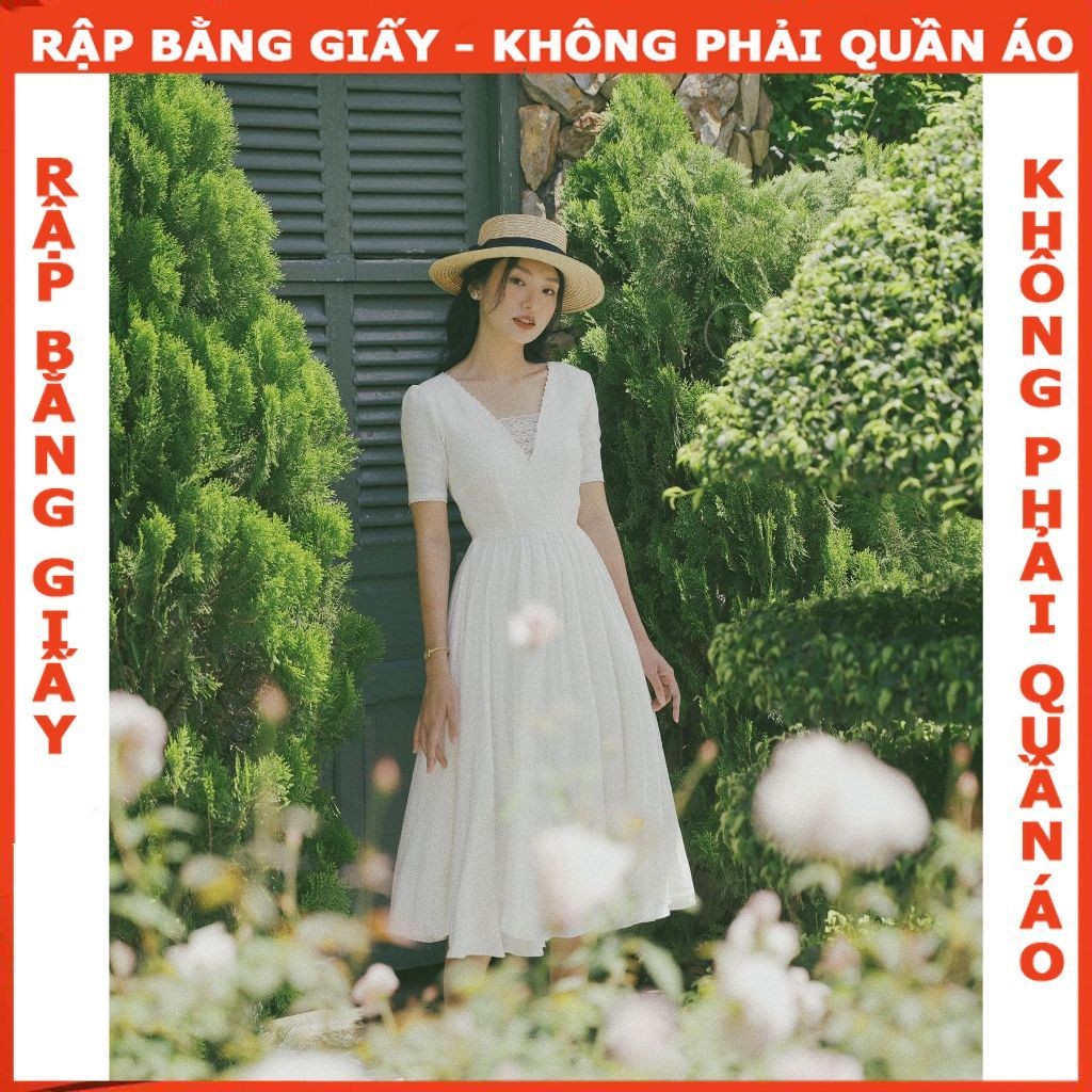 Rập giấy A0 mã 272 - may đầm cổ tim chéo