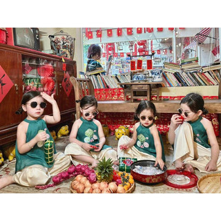 Set yếm lụa  cổ yếm cho bé
