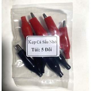 Combo 5 đôi Kẹp cá sấu (đỏ + đen) - Linhkien HD