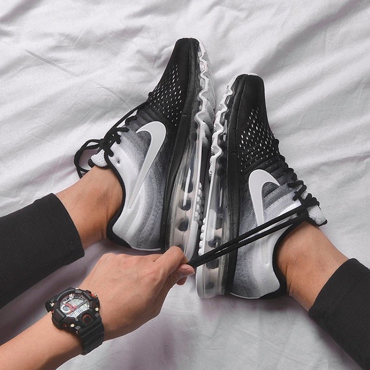 Giày tennis màu đen N _ k Ike Air Max 2017 dành cho nam nữ