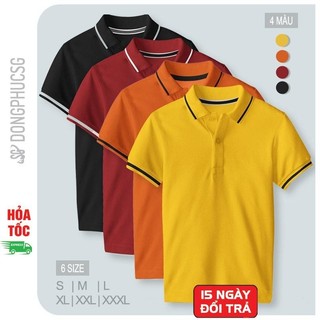 Áo thun có cổ polo nam nữ cổ bẻ basic chuẩn form đồng phục cổ trụ vải cá sấu mè mát mẻ nhiều màu