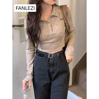  FANLEZI áo phông áo thun nữ croptop baby tee Vintage Cổ điển Phong cách phổ biến WTX2420AFW 9Z240226