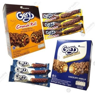 BÁNH CUỘN PHỦ SOCOLA GERY CRUNCH ROLL 276G (Hộp 12 cái x 23g )