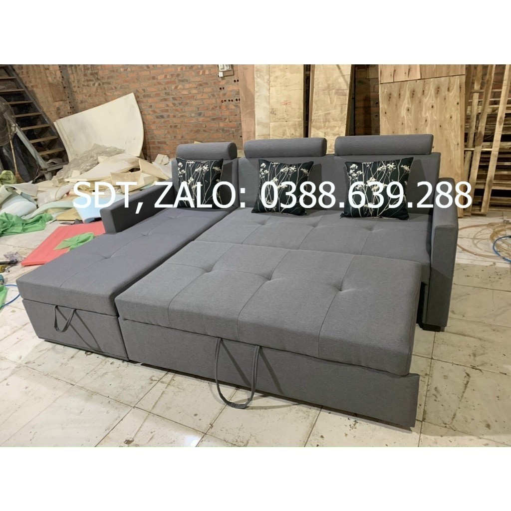 Ghế sofa lười kiêm giường gấp gọn thông minh khung gỗ