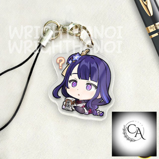 Móc treo điện thoại, dây đeo điện thoại, móc khóa acrylic Raiden Genshin Impact anime chibi cute trang trí điện thoại