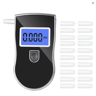 Máy kiểm tra cồn, Máy đo hơi thở cầm tay có đèn nền màu xanh Màn hình LCD Máy đo hơi thở di động với 20 ống ngậm