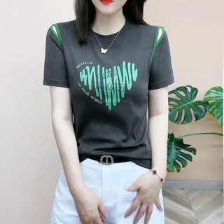 Cotton Nguyên Chất Thời Trang Phù Hợp Với Hàng Đầu 2023 Thời Trang Mùa Hè Đế Độc Đáo Tình Yêu Ôm Hơn Nhìn Thường Ngày Áo Thun Tay Ngắn Top