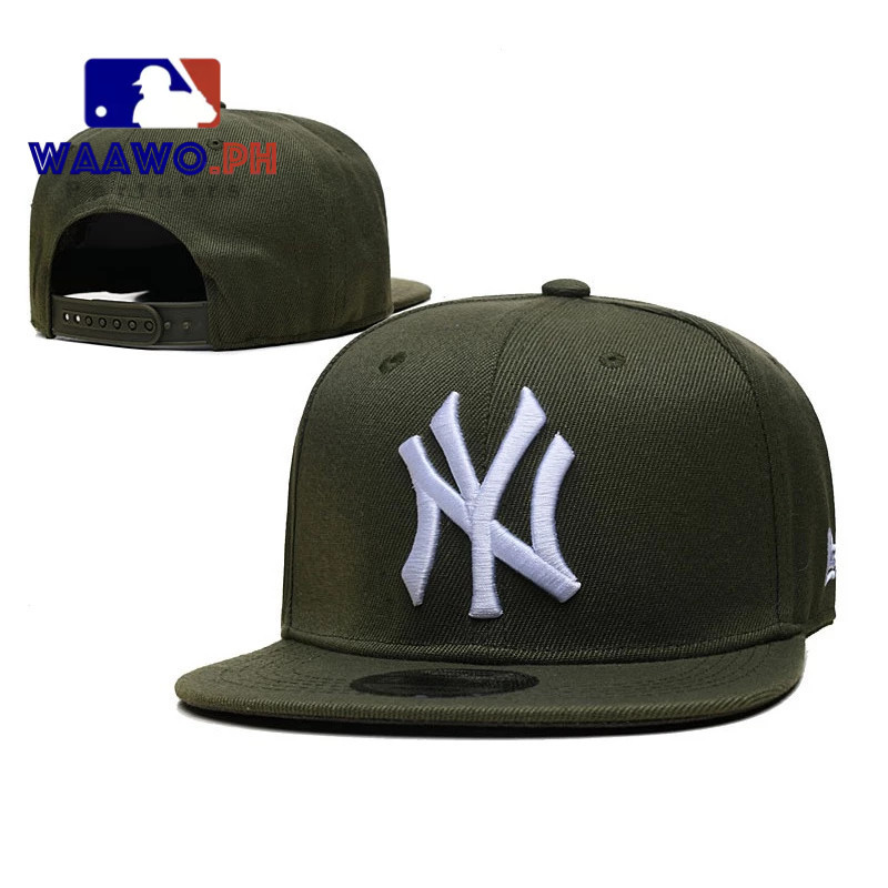 Mlb NE New York NY Yankees Nam Nữ Unisex Hip Hop SnapBack Mũ vành phẳng Mũ có dây đeo có thể điều chỉnh (Xanh đậm)