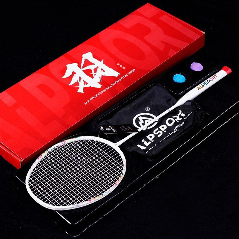 Vợt cầu lông cacbon ALPSPORT – Bộ 1 cây vợt cầu lông siêu nhẹ chất liệu sợi cacbon BBQ2.0 8U G5 65g