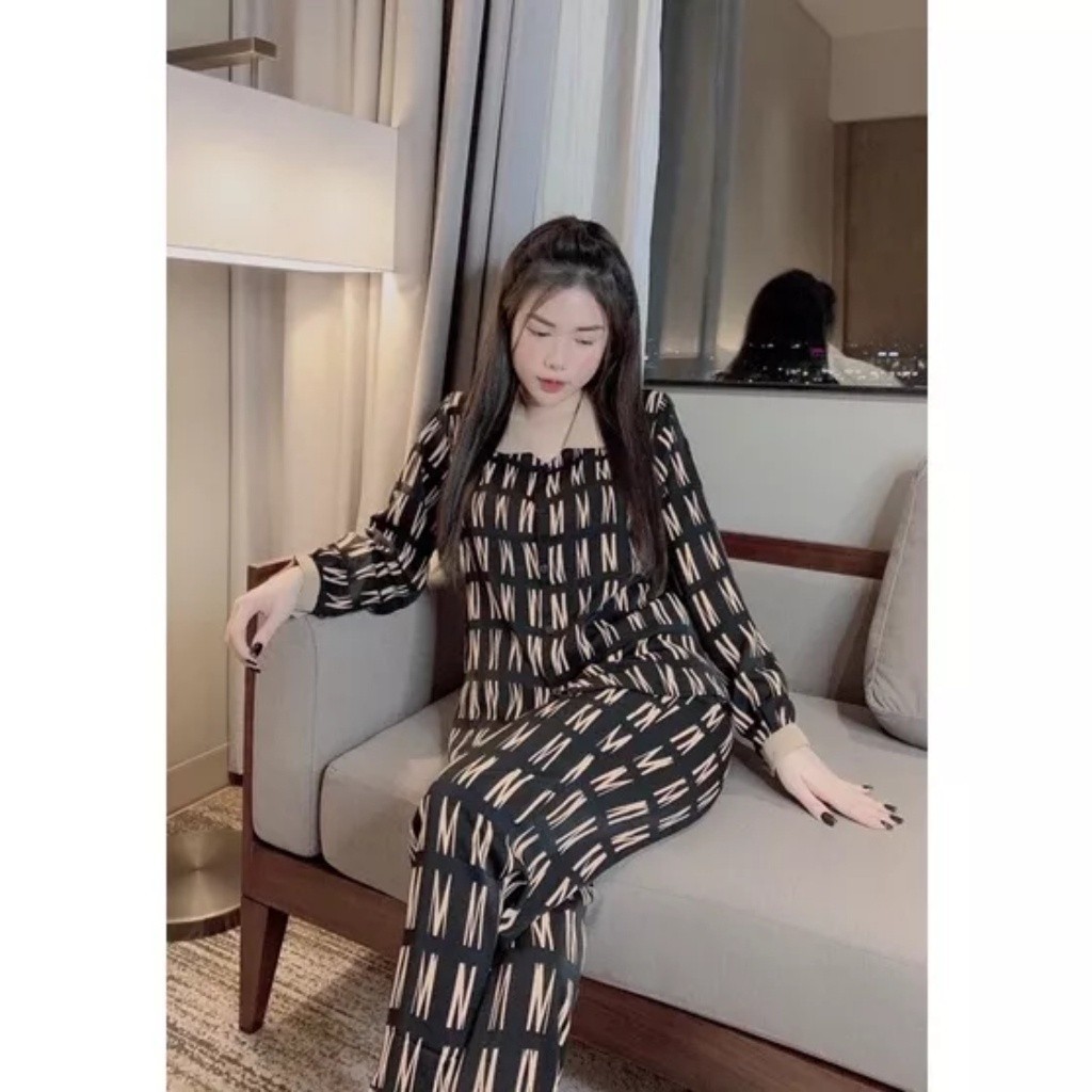 Pyjama Xinh Đồ Ngủ Nữ Giá Rẻ Đồ Bộ Pijama Trẻ Đẹp Tay Dài Quần Đồ Bộ Mặc Nhà Chất Mát Hàng Siêu Đẹp Thiết kế Tinh Tế