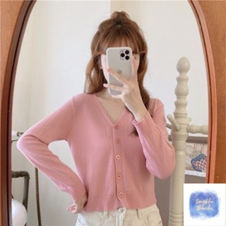 Áo Len Cardigan Dệt Kim, Áo Khoác Len CaCổ V Nút Cài Tay Dài Xinh Xắn Phong Cách Ulzzang Thời Trang Nữ | Thảo Chi