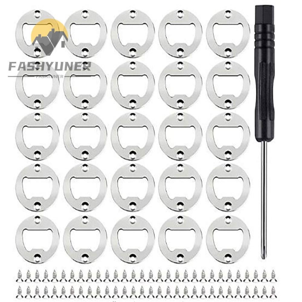 FASHYUNER 22 chiếc Dụng cụ mở nắp chai, Phụ kiện mở chai bằng sắt bạc, Thanh mở chai bia tròn 1,6 inch