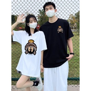 NRVP [Thương hiệu mới 100% Cotton] Áo thun ngắn tay Unisex Nam Nữ Baggy Cổ tròn in dáng rộng Áo cặp đôi 2024