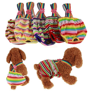 Nhiều Màu Sọc Nữ Chó Thú Cưng Vệ Sinh Knickers Tã Quần Ngắn Quần Lót