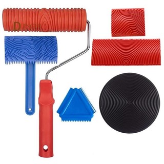 Bộ dụng cụ ngũ cốc gỗ, 6 chiếc 7inch con lăn hạt gỗ cao su hạt dụng cụ sơn gỗ tự làm tranh dụng cụ bền đẹp dễ sử dụng