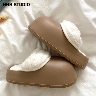 Hhh dép bông dép lông dép bánh mì nữ đi trong nhà đế cao su fmr2390psx 37z230912