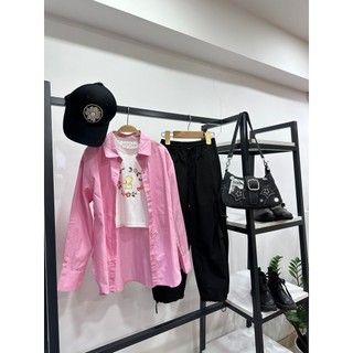 Quần dài ống rộng dây rút eo + lai quần bé gái