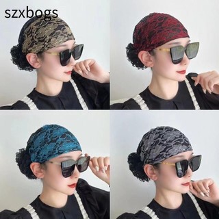 szxbogs Turban SZXBOGS, Khăn trùm đầu thanh lịch ren, Thời trang Hồi giáo thoáng khí mùa hè quấn đầu nữ