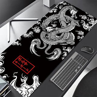 Tấm lót chuột và bàn phím cỡ lớn 600x300mm in hình rồng độc đáo phong cách samurai nhật bản