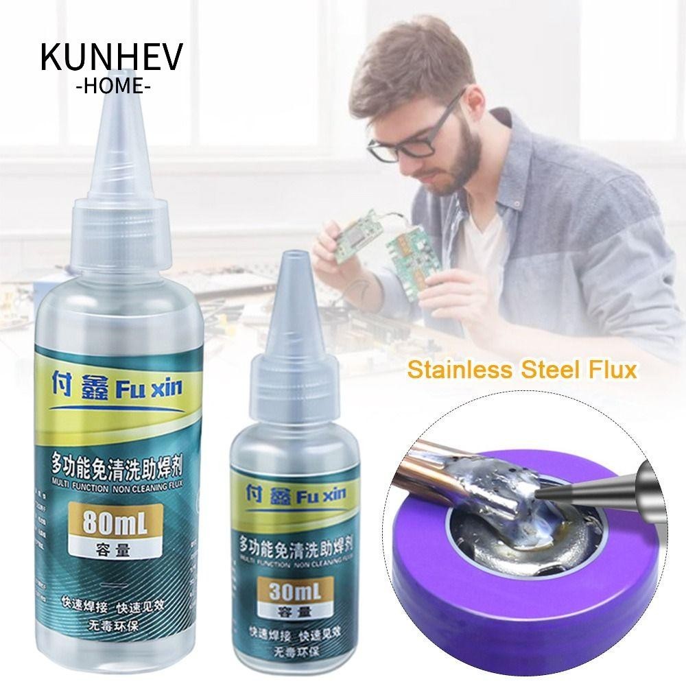 KUNHEV Dụng Cụ Hỗ Trợ Hàn Kim Loại Flux 30ml 80ml Bằng Thép Không Gỉ