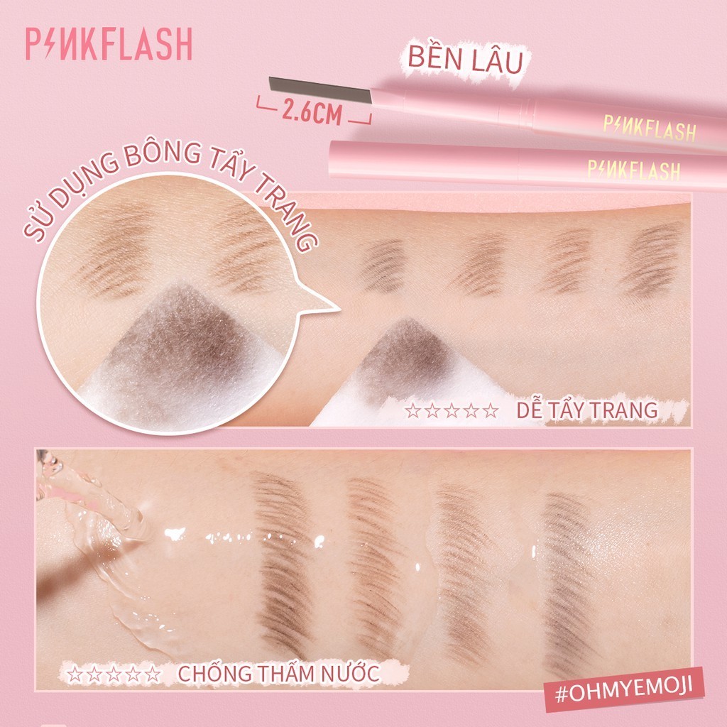 Bút Kẻ Lông Mày PINKFLASH OhMyEmoji,  SkinnyLine Dễ Tán Chống Nước Giữ Màu Lên Đến 8h | BigBuy360 - bigbuy360.vn