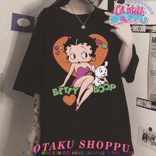 Áo thun nữ tay ngắn in hình Betty Boop thời trang trẻ trung