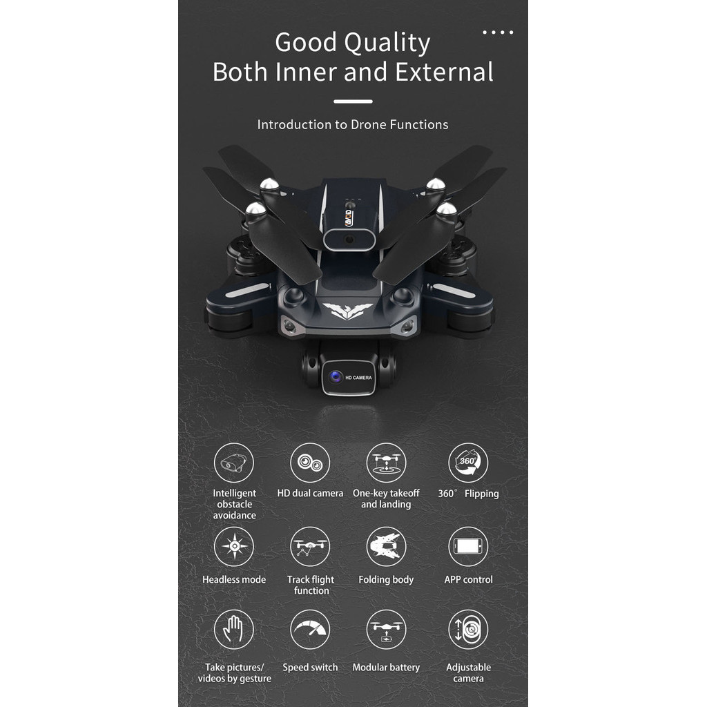 Qwinout H109 RC Đồ Chơi Máy Bay Chuyên Nghiệp 4K HD Camera Kép WIFI FPV Tránh chướng ngại Vật Độ Cao Giữ Quadcopter Có Thể Gập Lại Để | BigBuy360 - bigbuy360.vn
