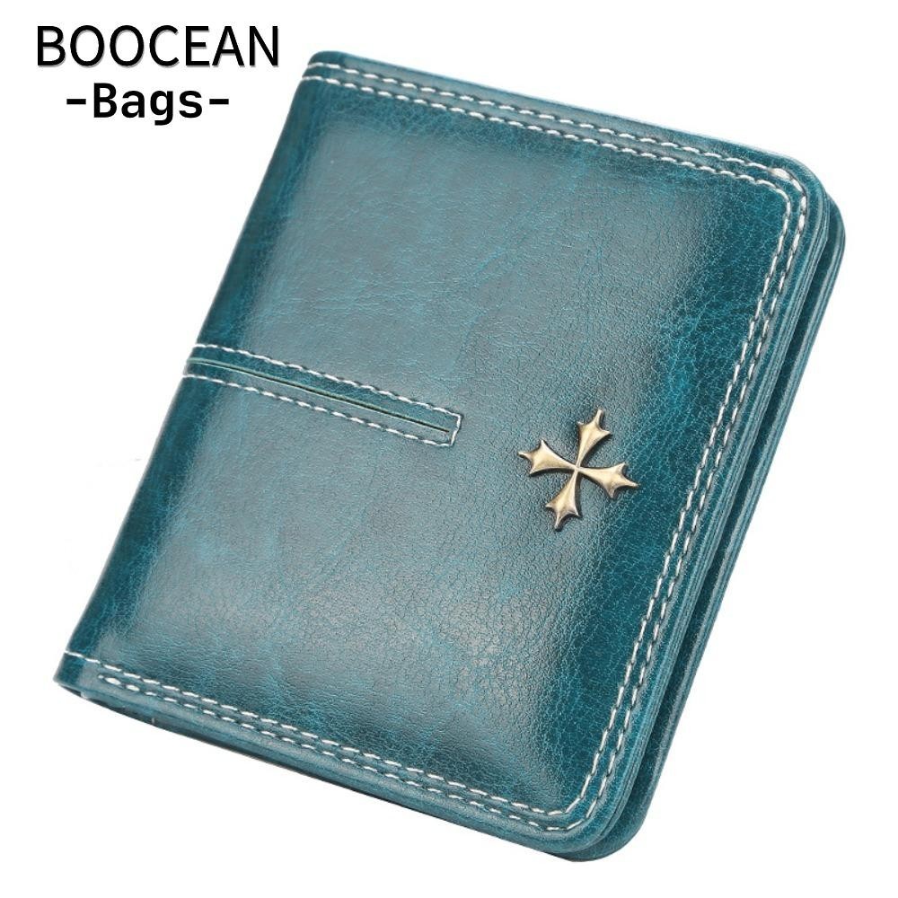 BOOCEAN Ví nữ Mini, Ví nhỏ bằng da PU có dây kéo, Ví nữ chất lượng hình vuông dọc